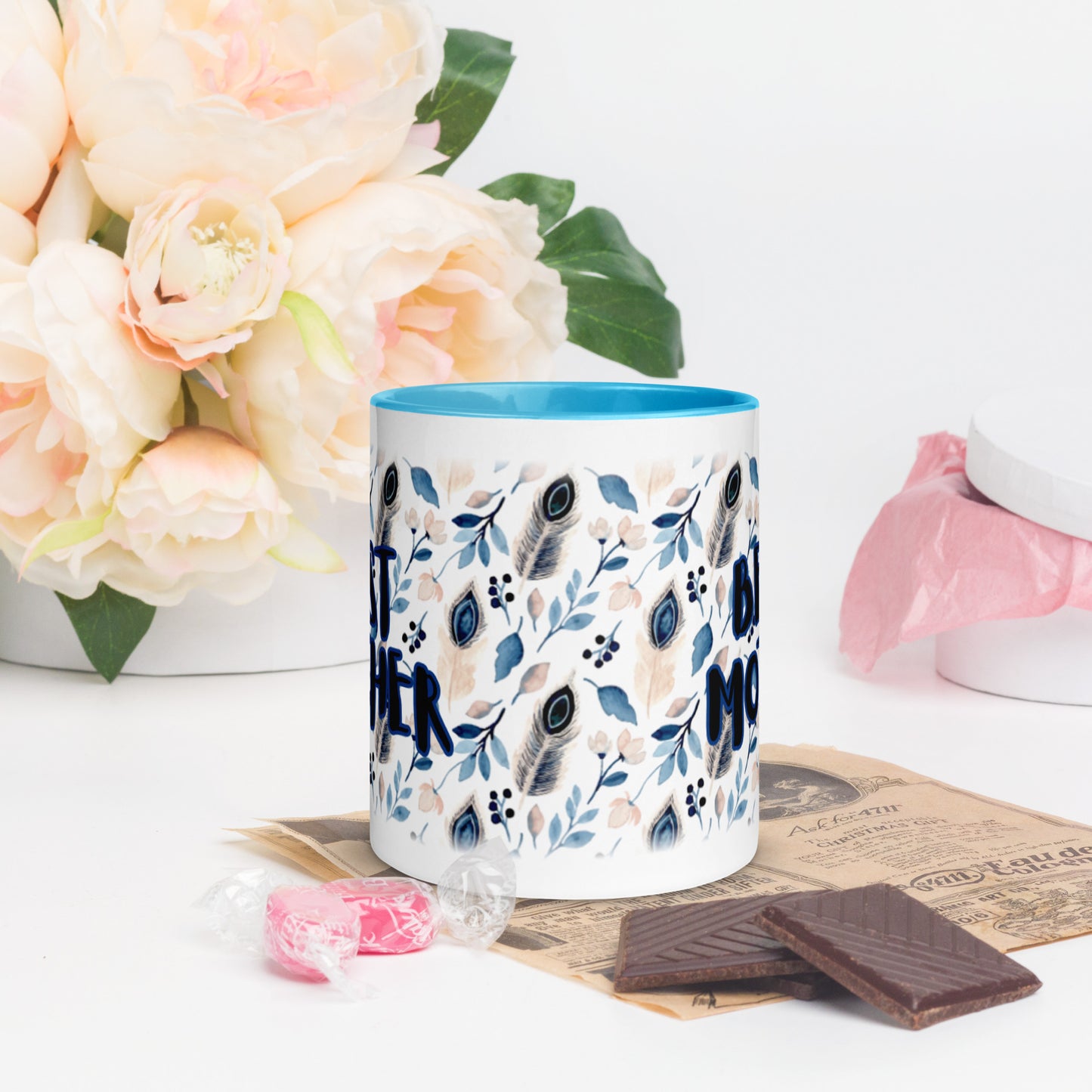 Best Mother Tasse mit Federmuster